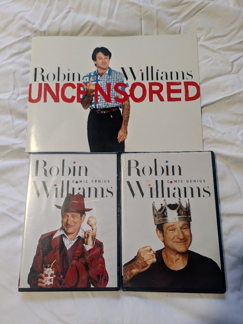 NEW Sealed Robin Williams Comic Genius DVD Bundle + Uncensored Hardcover Book